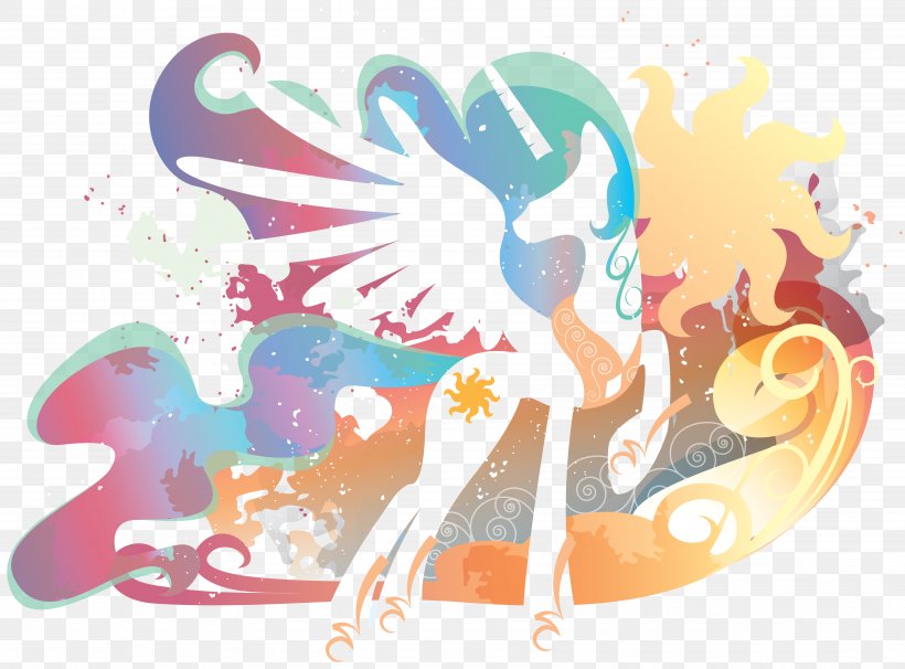 Princess Celestia Twilight Sparkle Princess Luna Princess Cadance Pony, PNG, 6758x5000px, Watercolor, Cartoon, Flower, Frame, Heart Download Free