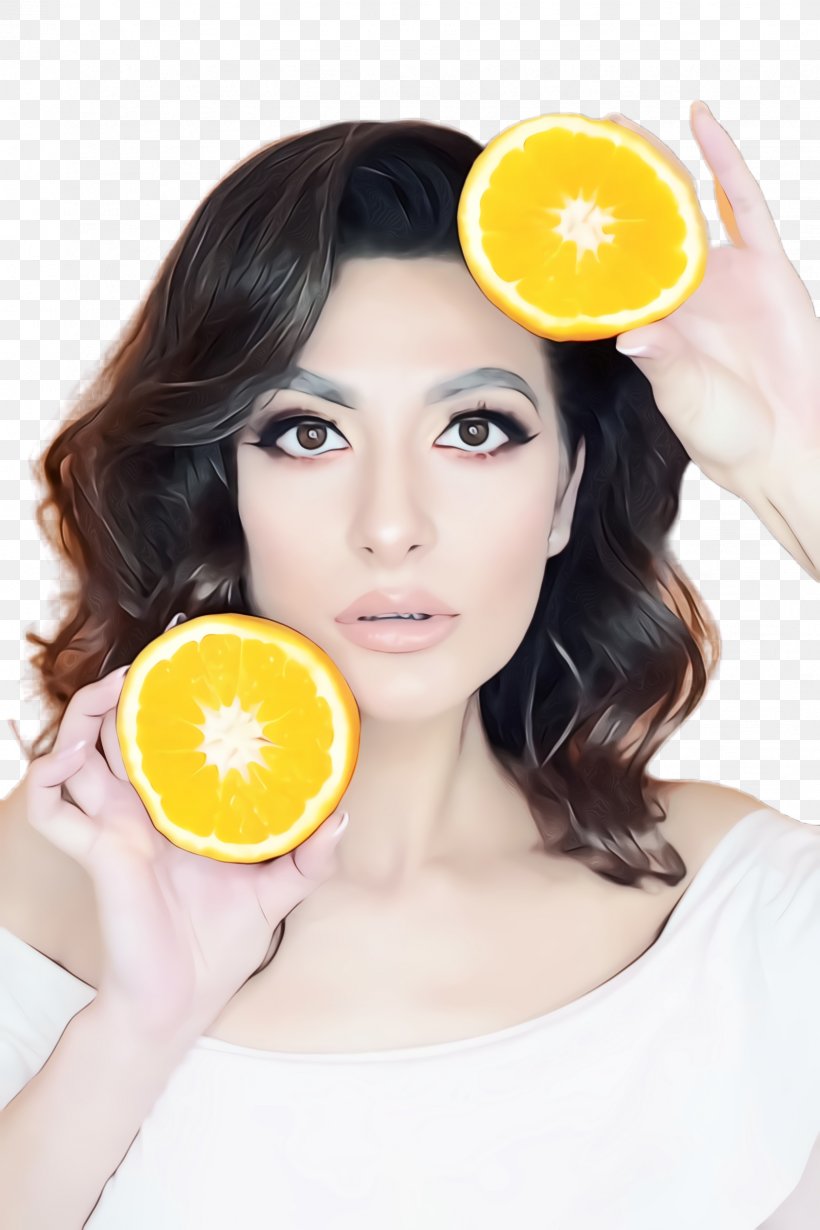 Skin Lemon Grapefruit Yellow Beauty, PNG, 1632x2448px, Watercolor, Beauty, Black Hair, Citrus, Food Download Free