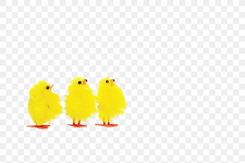 Yellow Cartoon Beak Bird Chicken, PNG, 960x640px, Watercolor, Animal Figure, Animation, Beak, Bird Download Free