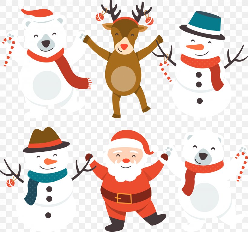 Santa Claus Bear Christmas Snowman, PNG, 1853x1740px, Santa Claus, Art, Bear, Cartoon, Christmas Download Free