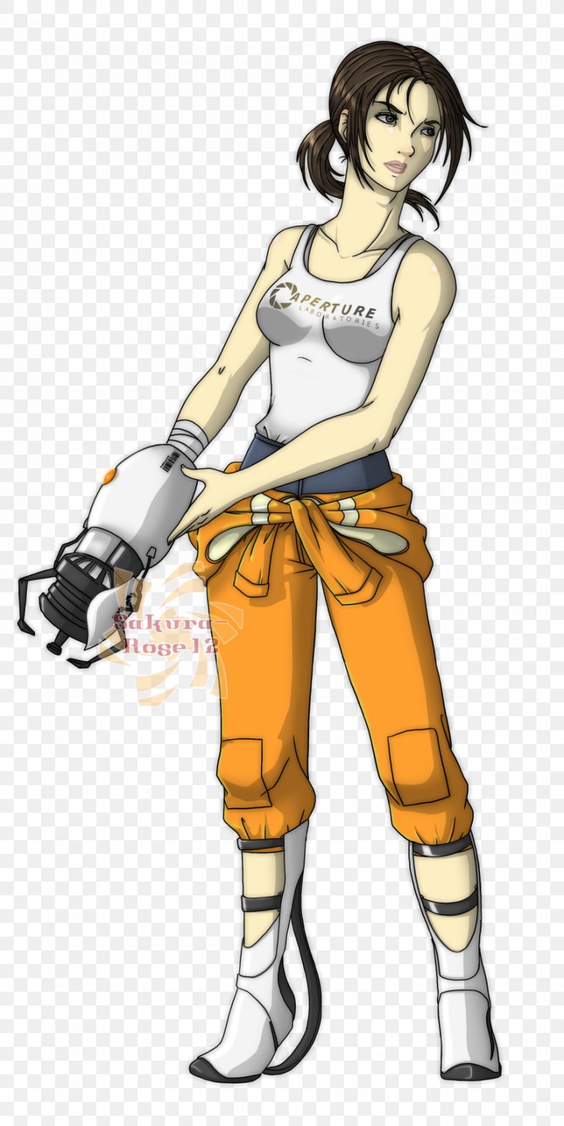 Portal 2 Chell Video Game Character, PNG, 900x1795px, Watercolor, Cartoon, Flower, Frame, Heart Download Free
