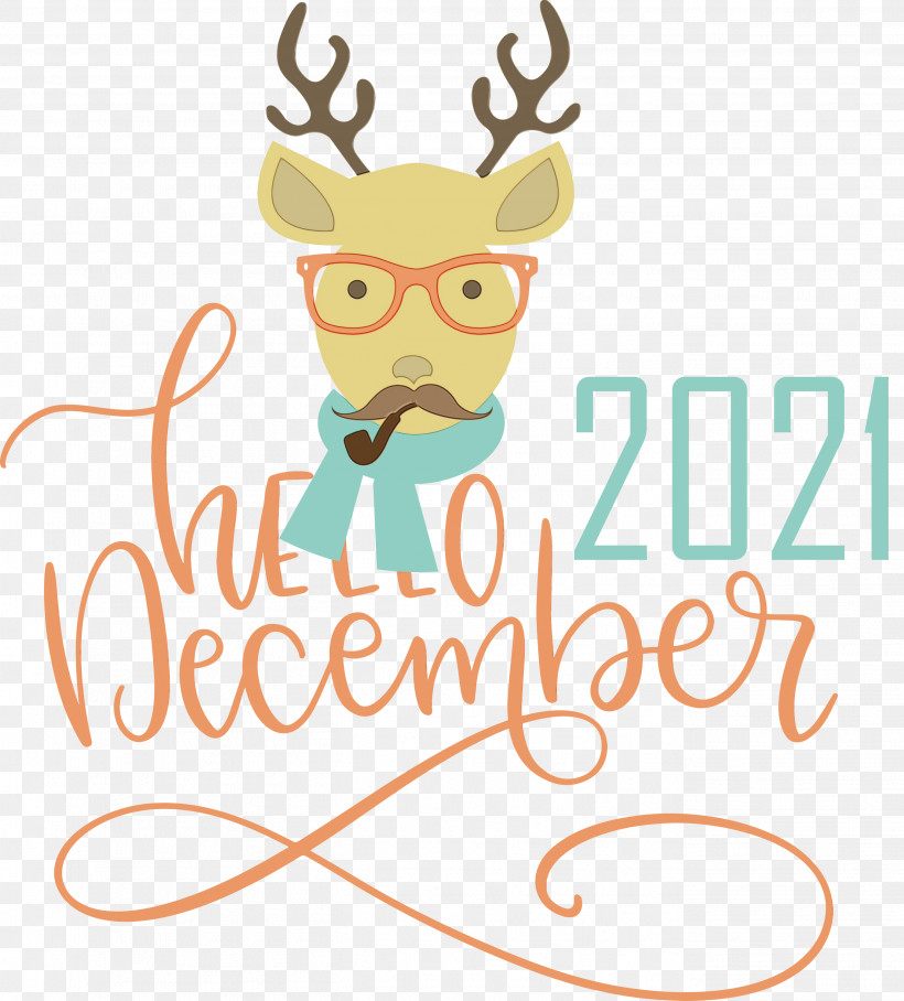 Reindeer, PNG, 2708x3000px, Hello December, Biology, Cartoon, December, Deer Download Free