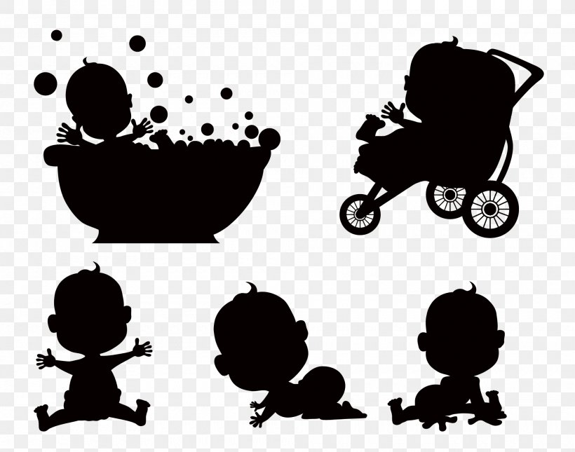 Silhouette Black And White Clip Art, PNG, 2000x1574px, Silhouette, Black, Black And White, Child, Digital Scrapbooking Download Free