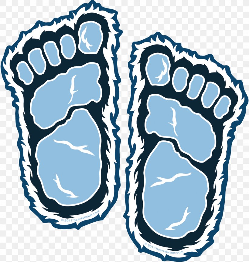 Bigfoot Yeti Footprint Sticker, PNG, 1111x1171px, Watercolor, Cartoon, Flower, Frame, Heart Download Free