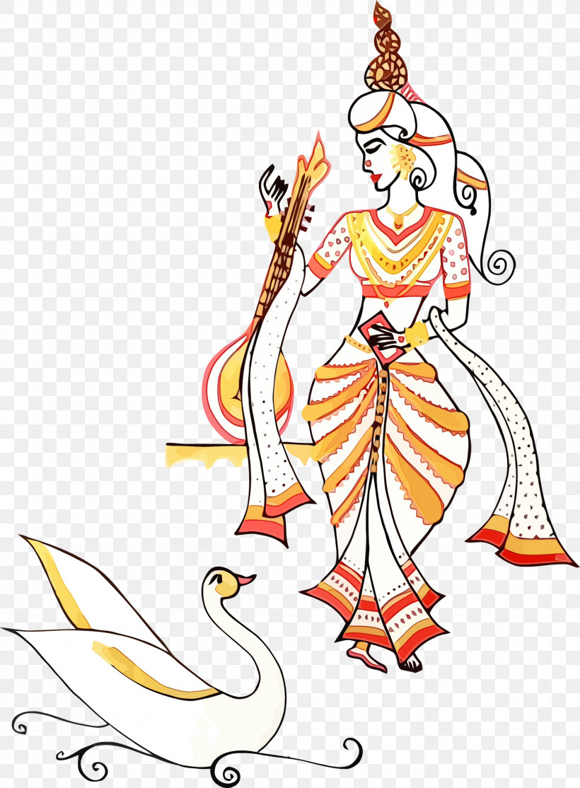 Costume Design, PNG, 2207x3000px, Vasant Panchami, Basant Panchami, Costume Design, Paint, Saraswati Download Free