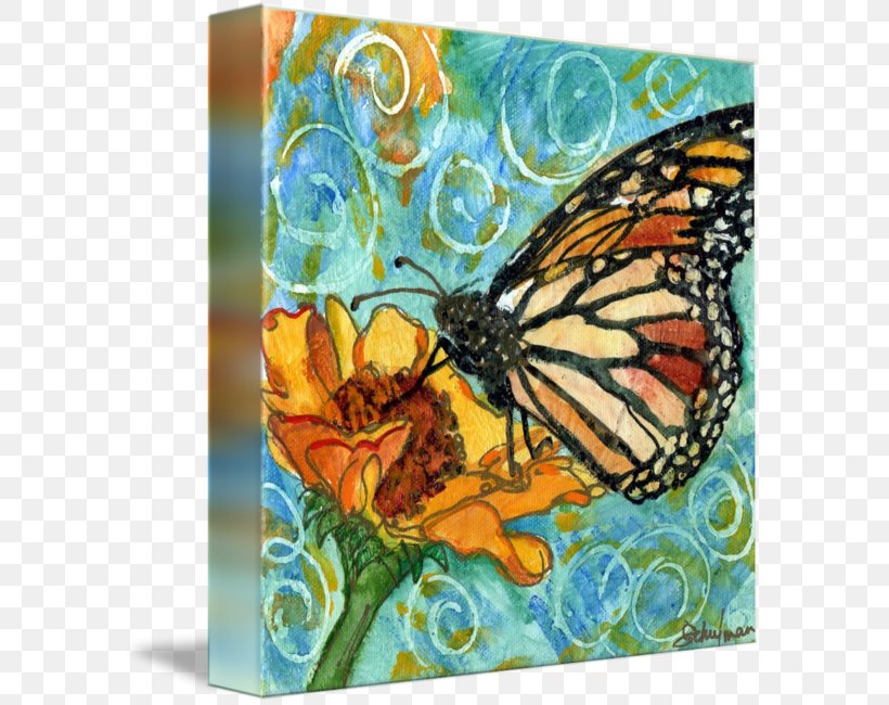 Monarch Butterfly Fine Art Painting, PNG, 589x650px, Watercolor, Cartoon, Flower, Frame, Heart Download Free