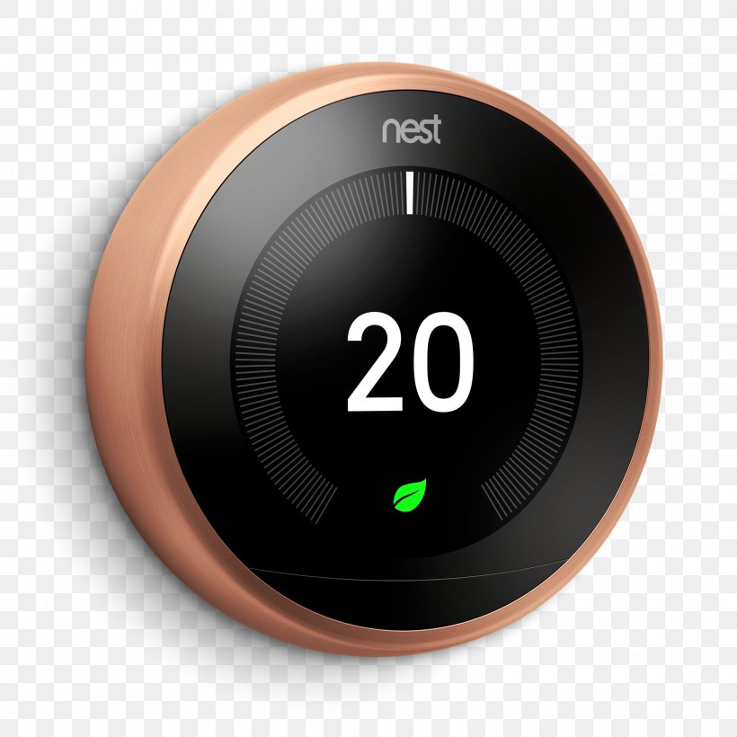 Nest Learning Thermostat Nest Labs Smart Thermostat Natural Gas, PNG, 2000x2000px, Nest Learning Thermostat, Central Heating, Copper, Electricity, Electronics Download Free