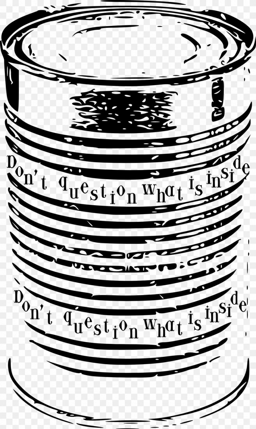Tin Can Beverage Can Food Clip Art, PNG, 958x1605px, Tin Can, Beverage Can, Black And White, Canning, Cylinder Download Free