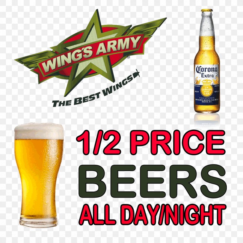 Beer Wing's Army Playa Del Carmen Food Brand, PNG, 1000x1000px, Beer, Beach, Brand, Customer, Drink Download Free
