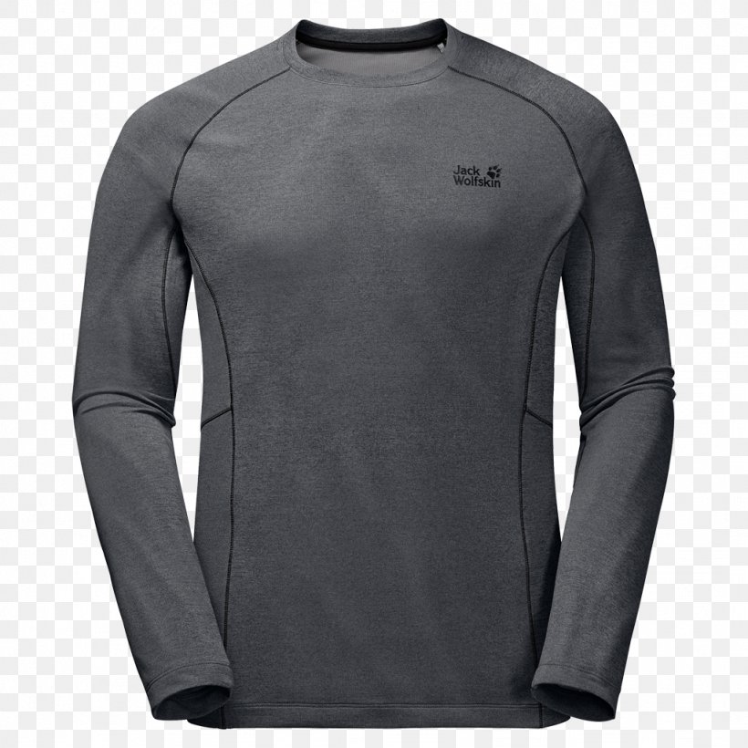 Long-sleeved T-shirt Long-sleeved T-shirt Layered Clothing, PNG, 1024x1024px, Sleeve, Active Shirt, Black, Bluza, Jack Wolfskin Download Free