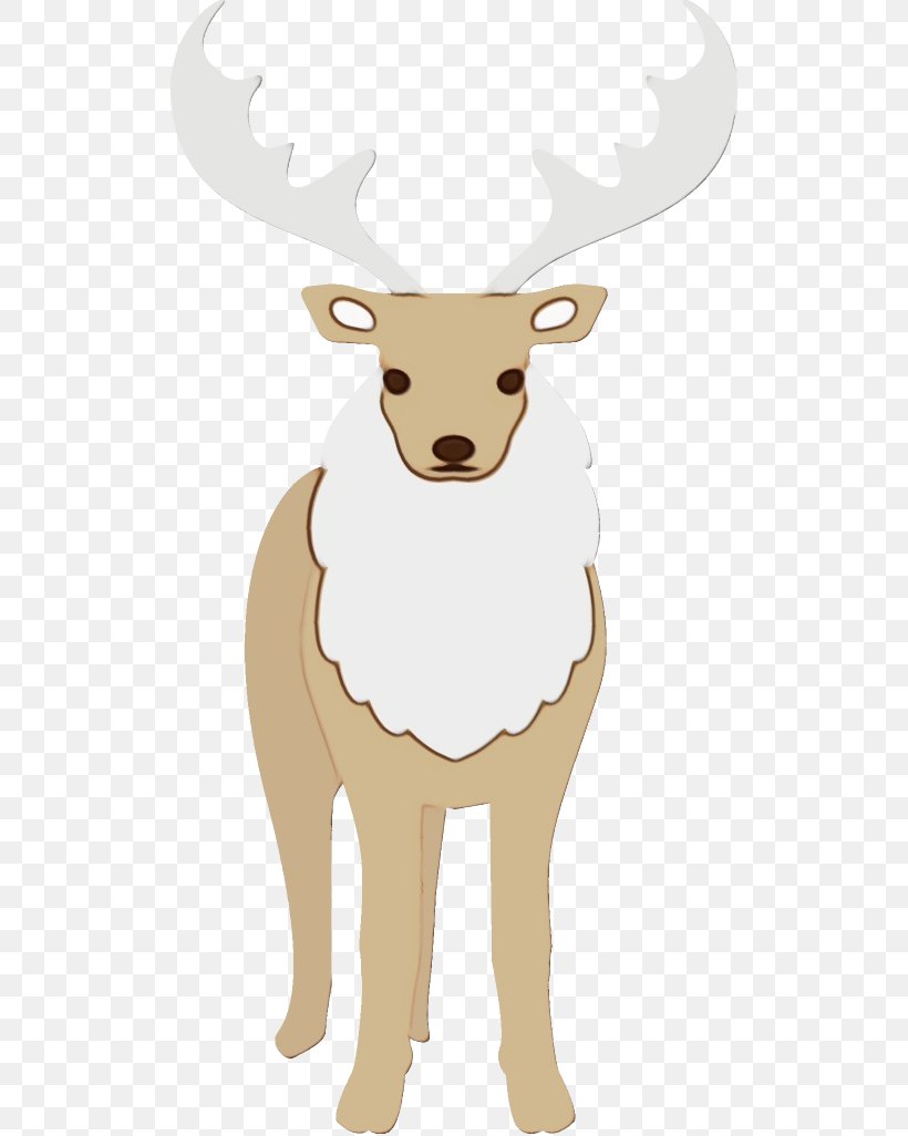 Reindeer, PNG, 512x1026px, Watercolor, Antler, Deer, Elk, Fawn Download Free