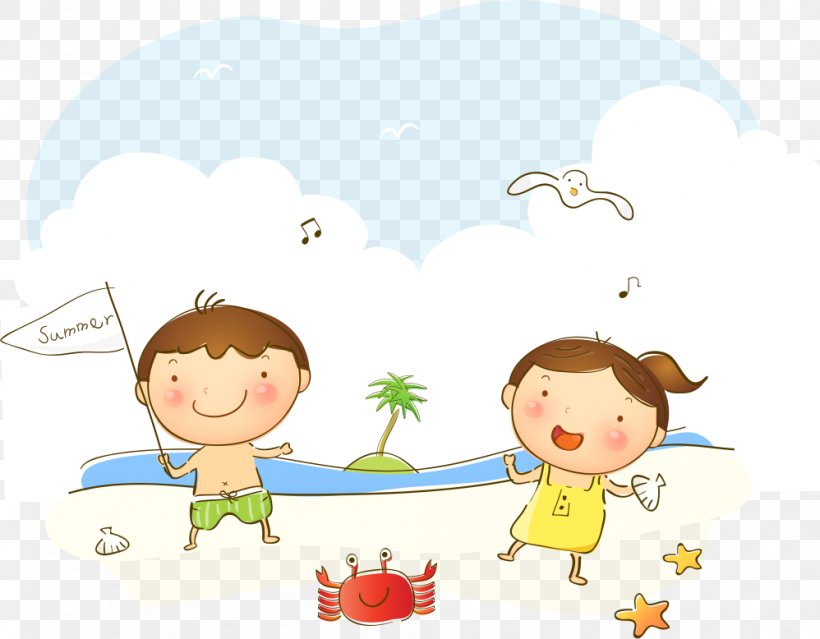 Illustration Sea Design Child Beach, PNG, 998x778px, Watercolor, Cartoon, Flower, Frame, Heart Download Free