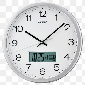 Clock - Seiko Plastic Wall Clock (36.8 Cm X 36.8 Cm X 4.3 Cm, Black) Jam Dinding Seiko LCD Calendar Analog Wall Clock PNG