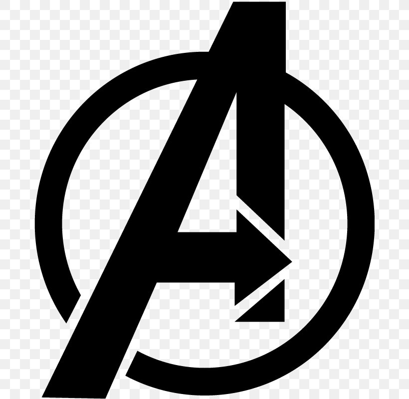 The Avengers Logo Decal Sticker Stencil, PNG, 800x800px, Avengers, Black And White, Brand, Comics, Decal Download Free