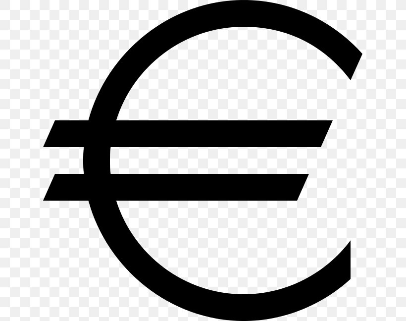Euro Sign Currency Symbol Dollar Sign Euro Coins, PNG, 645x648px, 1 Euro Coin, 100 Euro Note, Euro Sign, Area, Black And White Download Free