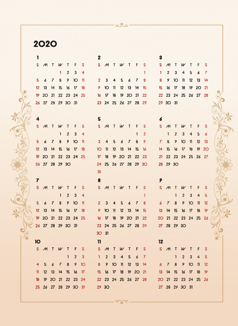 2020 Printable Calendar, PNG, 2187x3000px, 2020 Printable Calendar, Calendar, Line, Text Download Free