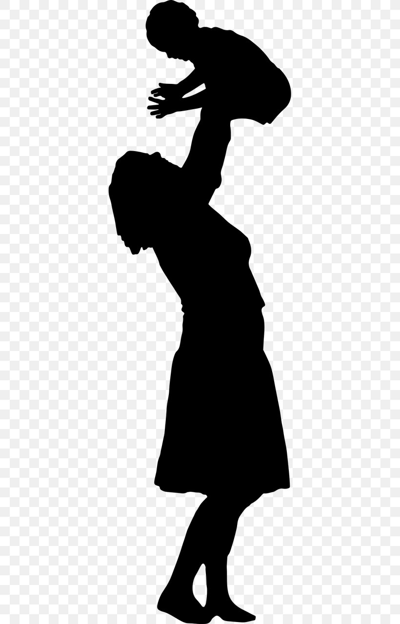 Mother Child Silhouette Clip Art, PNG, 640x1280px, Mother, Art, Black And White, Child, Father Download Free