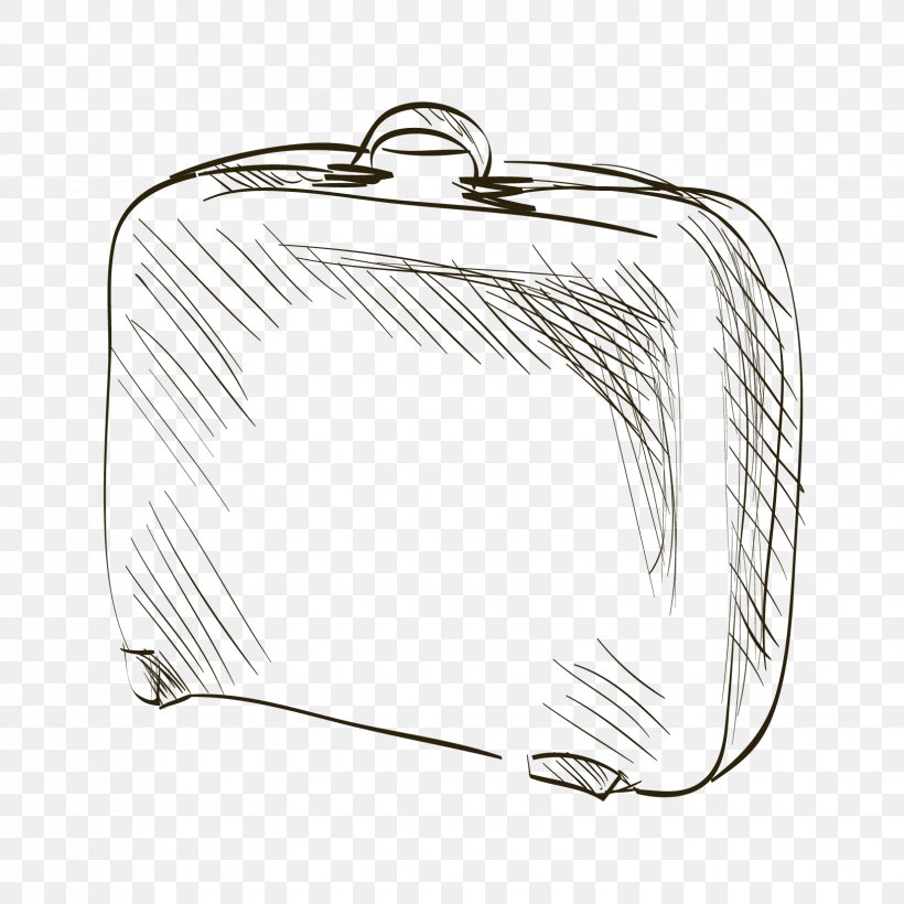 Vintage suitcase drawing by hand vector illustration. | CanStock