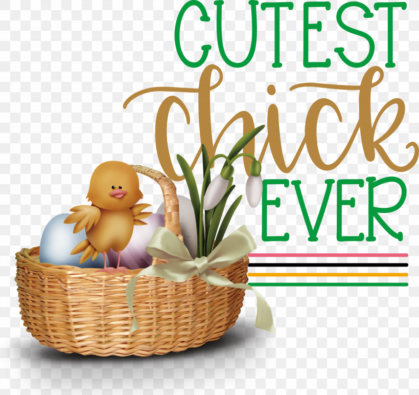 Happy Easter Cutest Chick Ever, PNG, 3000x2826px, Happy Easter, Basket, Flower, Gift, Gift Basket Download Free