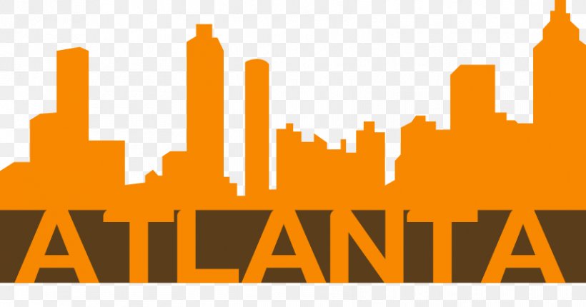 Atlanta Skyline Silhouette Drawing, PNG, 854x448px, Atlanta, Brand, Drawing, Logo, Orange Download Free