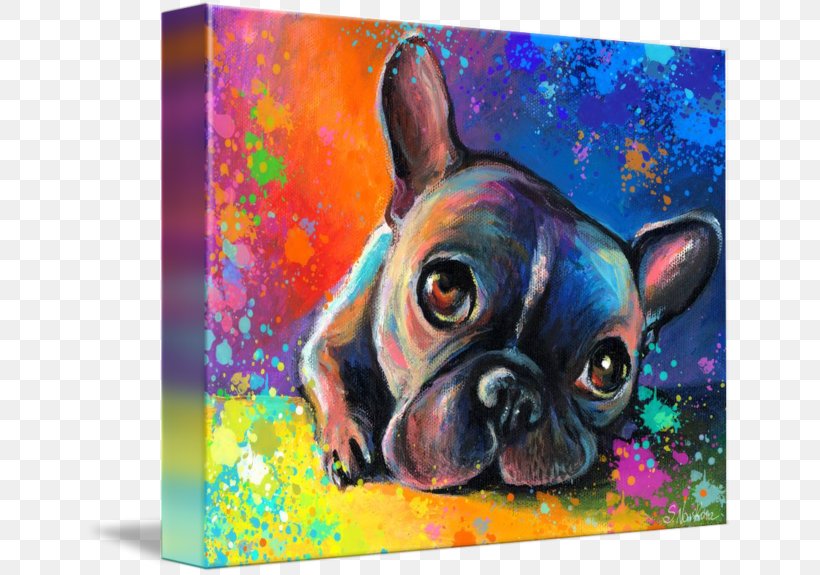 French Bulldog Painting Printmaking Art, PNG, 650x575px, French Bulldog, Acrylic Paint, Art, Artist, Boston Terrier Download Free