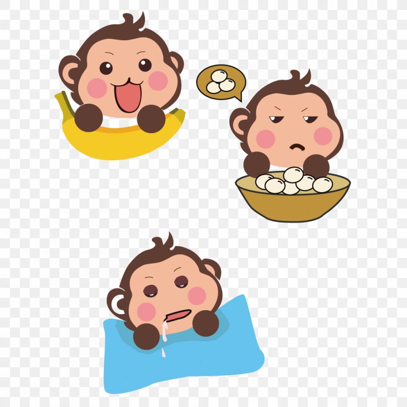 Monkey Download, PNG, 1000x1000px, Monkey, Animation, Cartoon, Chinese New Year, Creativity Download Free