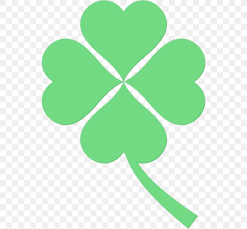 Saint Patrick's Day, PNG, 544x762px, Watercolor, Clover, Fourleaf Clover, Green, Leaf Download Free