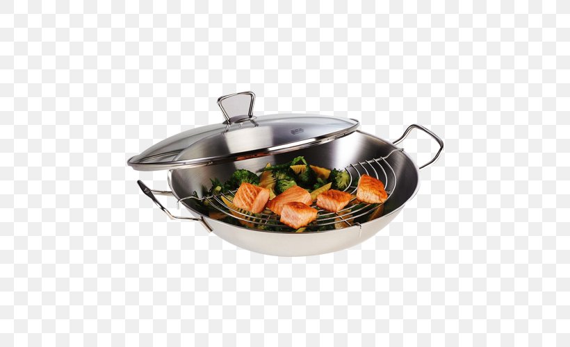 Wok Asian Cuisine Frying Pan Fissler Cooking, PNG, 500x500px, Wok, Asian Cuisine, Contact Grill, Cooking, Cookware Accessory Download Free
