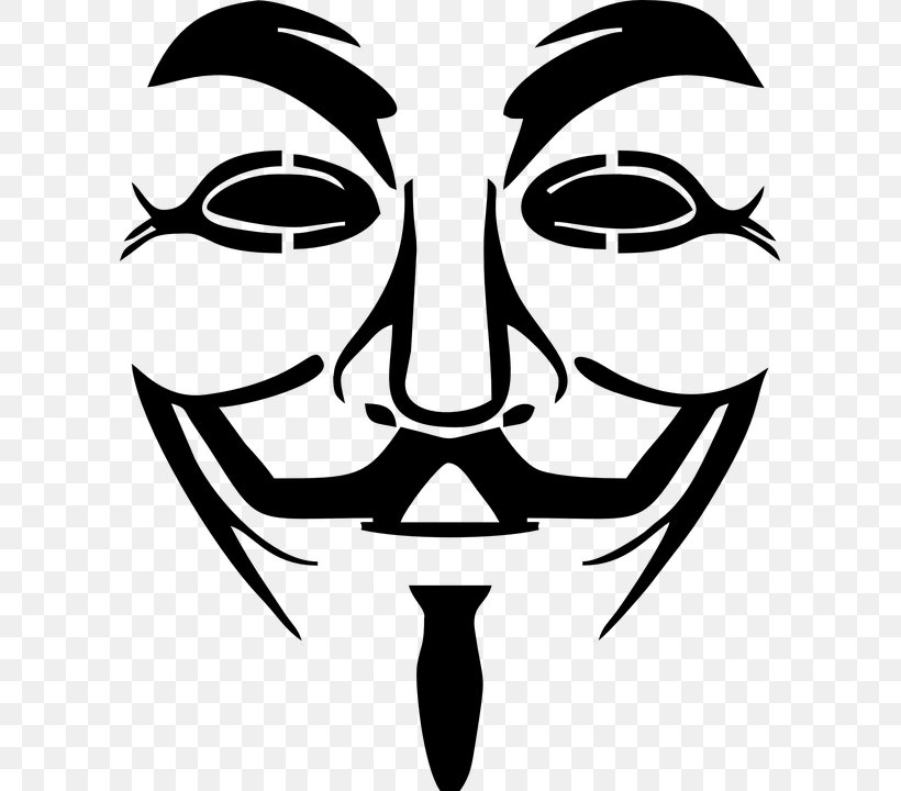 Anonymous Guy Fawkes Mask Clip Art, PNG, 601x720px, Anonymous, Anonymity, Art, Artwork, Black And White Download Free