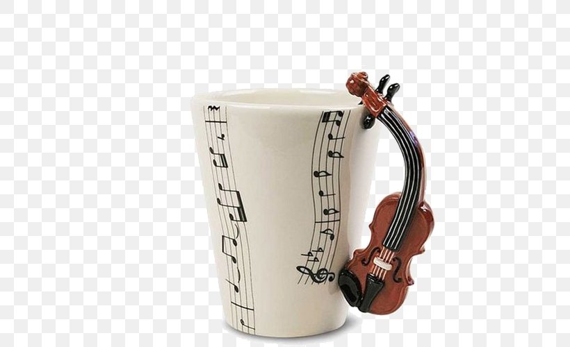 Coffee Cup Mug Violin Ceramic, PNG, 500x500px, Watercolor, Cartoon, Flower, Frame, Heart Download Free