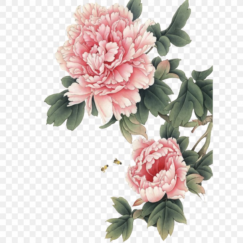 Chinese Painting Peony Gongbi Art, PNG, 1417x1417px, Painting, Art, Artificial Flower, Birdandflower Painting, Canvas Print Download Free