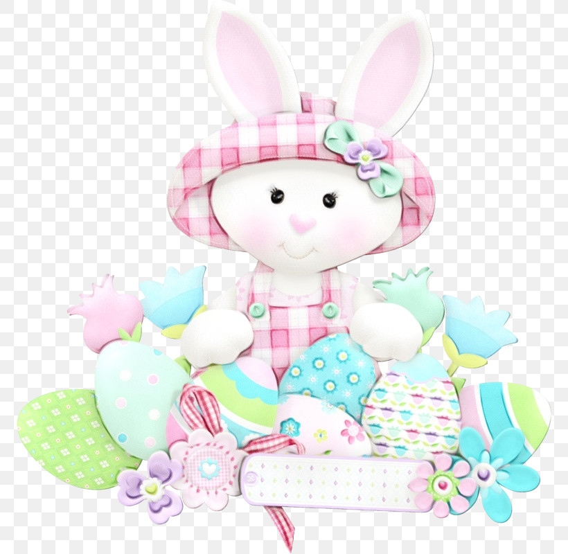 Easter Bunny, PNG, 772x800px, Watercolor, Baby Toys, Easter Bunny, Paint, Pink Download Free