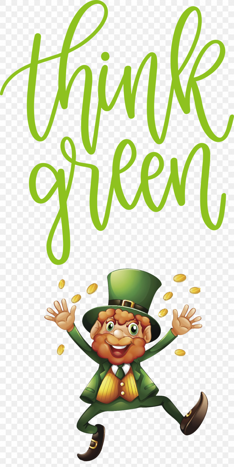 Think Green St Patricks Day Saint Patrick, PNG, 1508x3000px, St Patricks Day, Behavior, Biology, Cartoon, Character Download Free