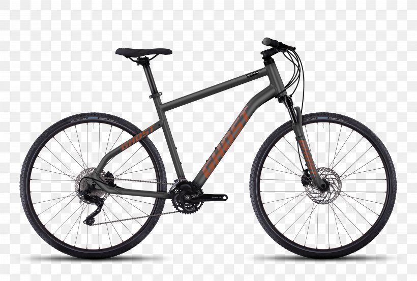 Hybrid Bicycle City Bicycle Ghost Bike Cyclo-cross, PNG, 3600x2430px, Bicycle, Automotive Exterior, Automotive Tire, Bicycle Accessory, Bicycle Drivetrain Part Download Free