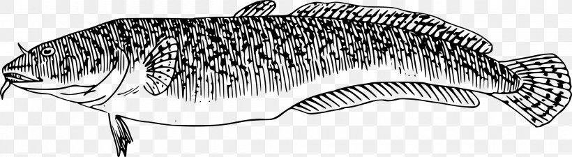 Clip Art, PNG, 2400x661px, Fish, Artwork, Black And White, Carnivoran, Drawing Download Free