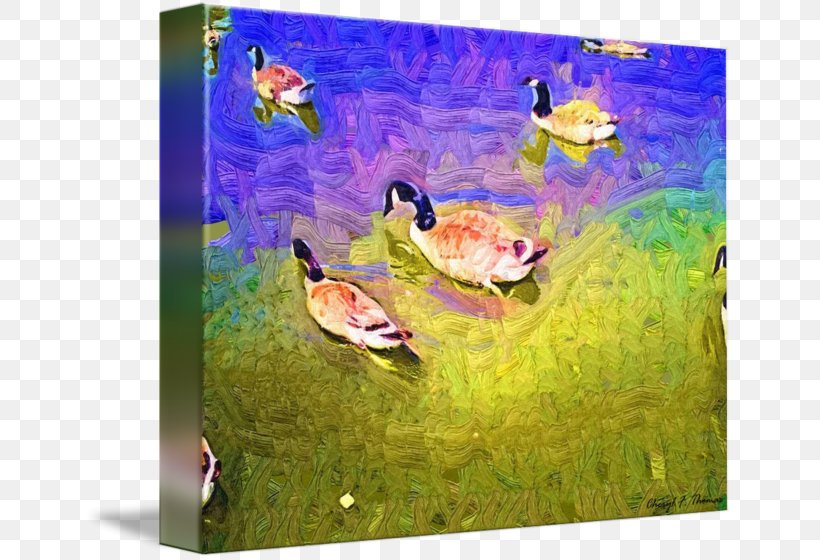 Duck Painting Fauna Ecosystem, PNG, 650x560px, Duck, Art, Bird, Ducks Geese And Swans, Ecosystem Download Free