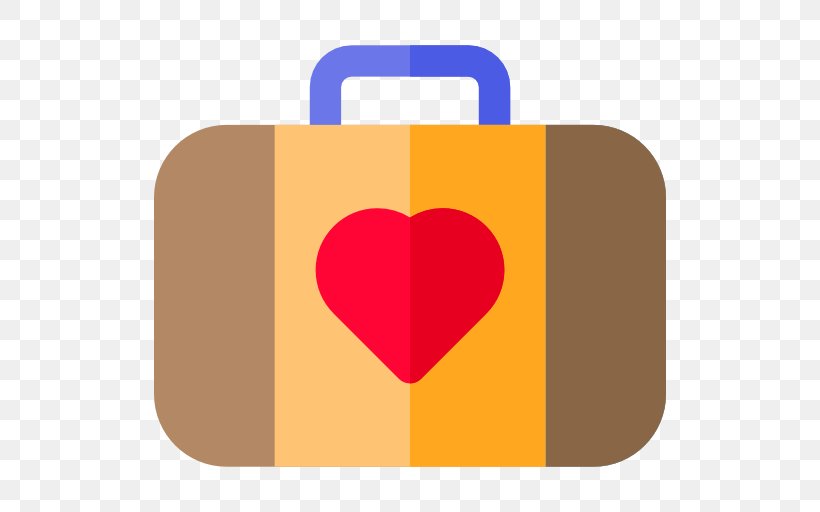 Suitcase Icon, PNG, 512x512px, Brand, Heart, Orange, Weapon, Yellow Download Free