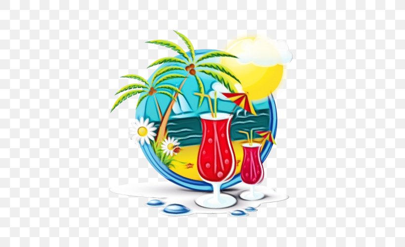 Travel Blue Background, PNG, 500x500px, Watercolor, Beach, Blue Hawaii, Cocktail, Cocktail Garnish Download Free