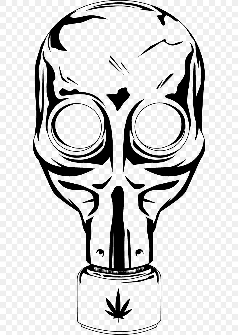 Gas Mask Drawing Cannabis Clip Art, PNG, 594x1153px, 420 Day, Gas Mask, Artwork, Black And White, Bone Download Free