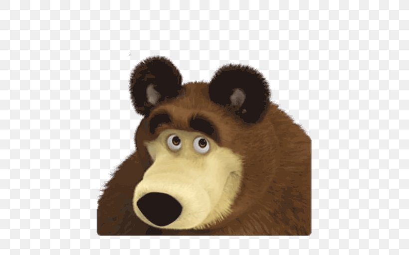 Bear Masha Sticker Telegram Snout, PNG, 512x512px, Bear, Carnivoran, Fur, Masha, Masha And The Bear Download Free
