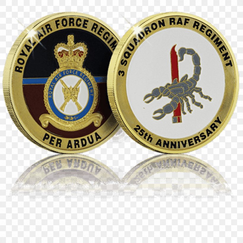 Gold Medal Coin Organization No. II Squadron RAF Regiment, PNG, 1000x1000px, Gold Medal, Badge, Brand, Coin, Emblem Download Free