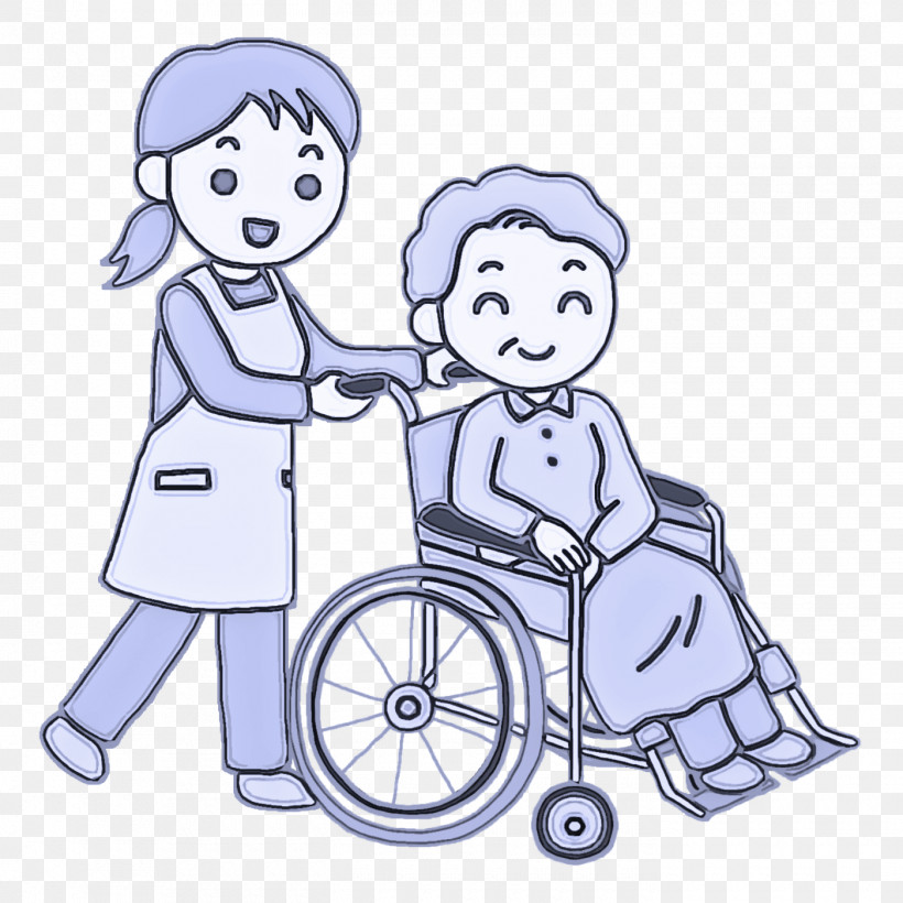 Older Aged Wheelchair, PNG, 1400x1400px, Older, Aged, Cartoon, Drawing, Friendship Download Free