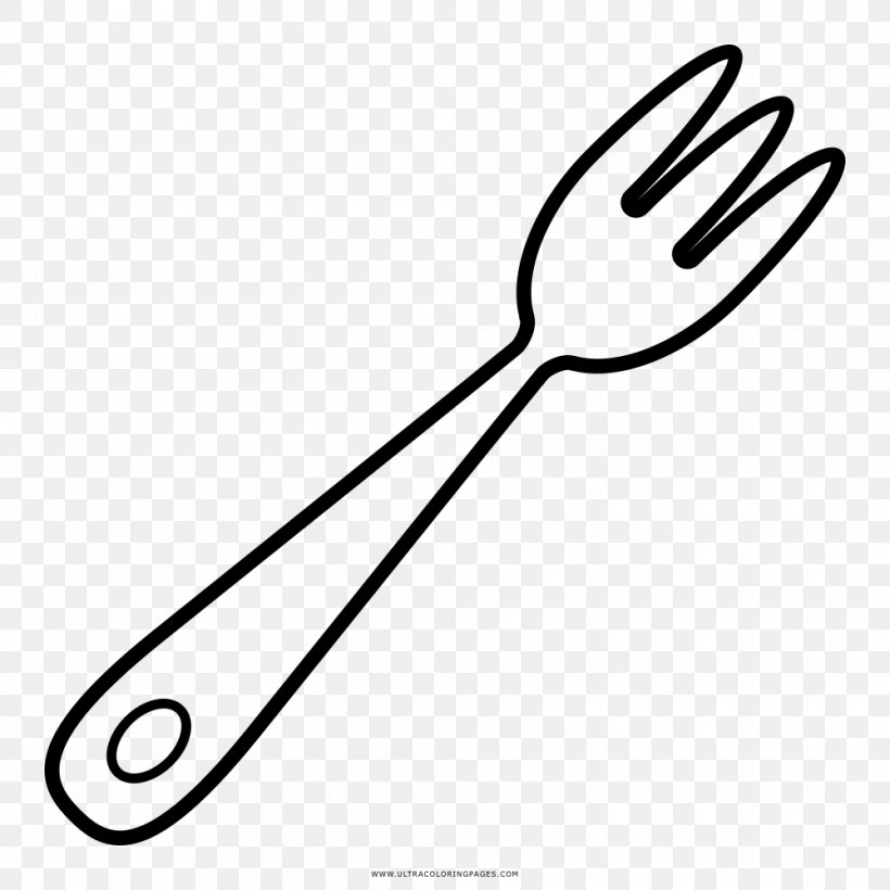 Drawing Coloring Book Line Art Fork Black And White, PNG, 1000x1000px, Drawing, Black And White, Color, Coloring Book, Fork Download Free