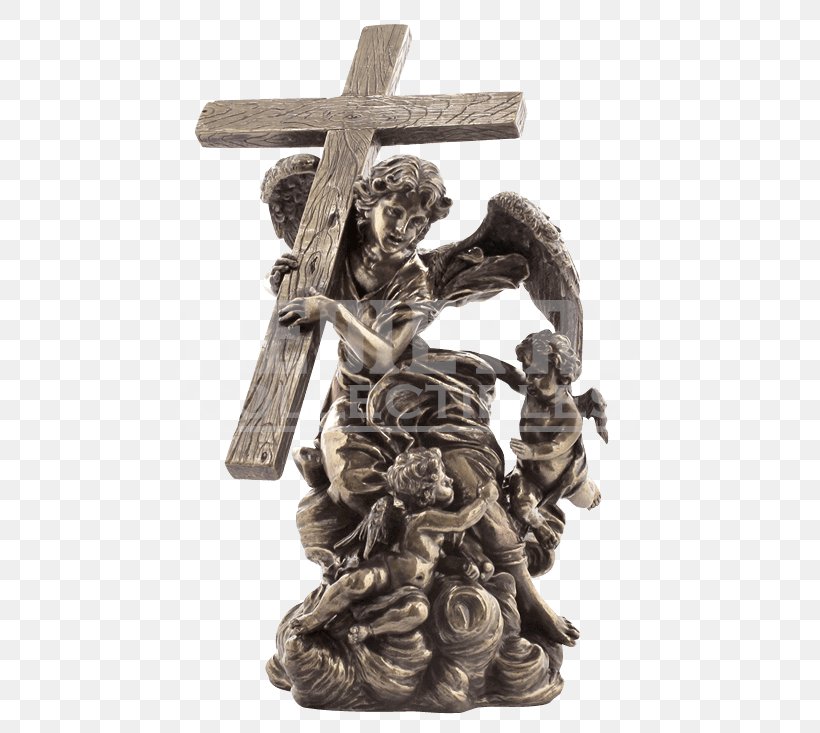 Crucifix Michael Statue Figurine Angel, PNG, 733x733px, Crucifix, Angel, Archangel, Artifact, Cherub Download Free