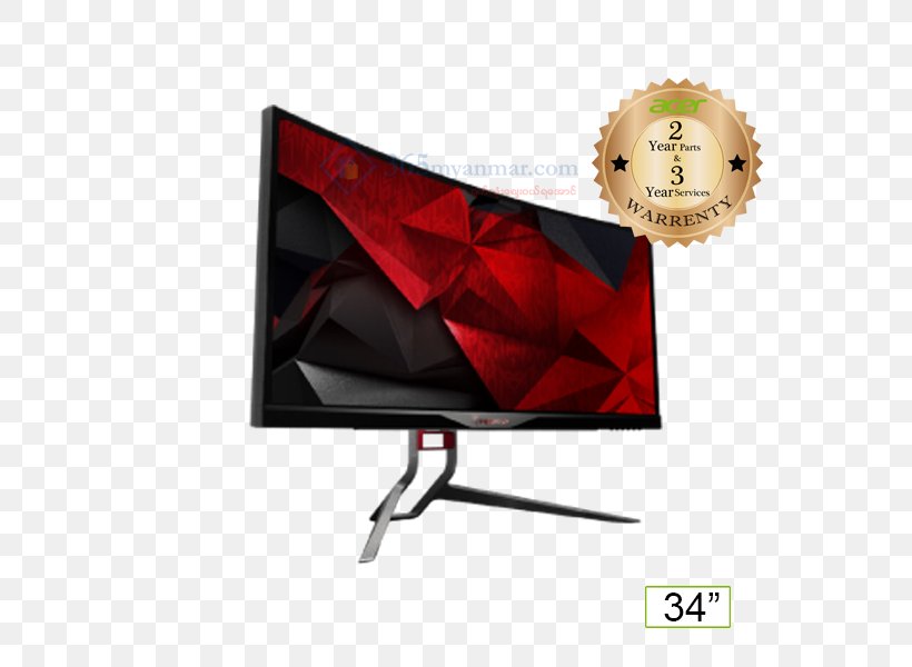 Predator X34 Curved Gaming Monitor Computer Monitors Laptop Dell Acer Aspire Predator, PNG, 600x600px, 219 Aspect Ratio, Predator X34 Curved Gaming Monitor, Acer, Acer Aspire Predator, Computer Monitor Download Free