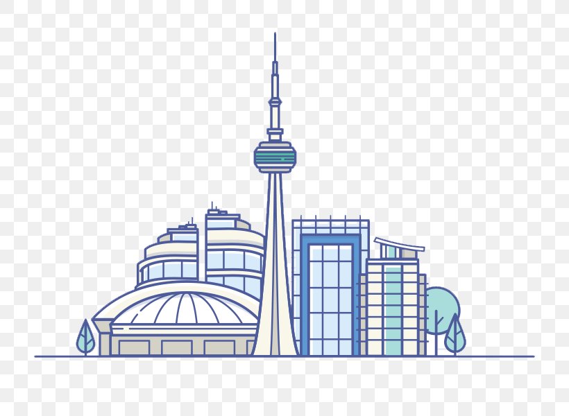 Toronto Architecture Icon Design Illustration, PNG, 800x600px, Toronto, Architecture, Area, Blue, Building Download Free