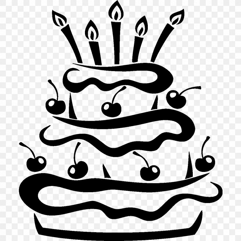 Birthday Cake Upside-down Cake Chocolate Cake Cupcake, PNG, 1200x1200px, Birthday Cake, Artwork, Black, Black And White, Cake Download Free