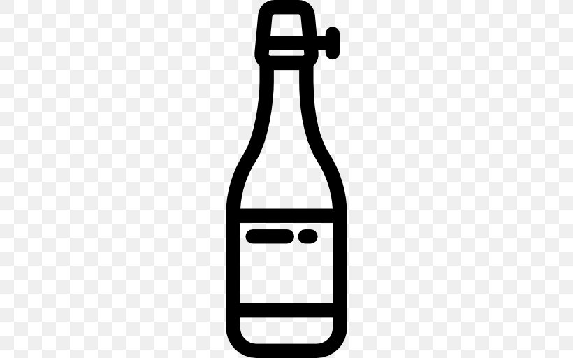 Beer Bottle Champagne Alcoholic Drink Fizzy Drinks, PNG, 512x512px, Beer, Alcoholic Drink, Bar, Black And White, Bottle Download Free