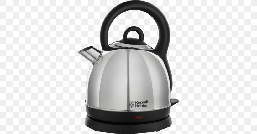 Electric Kettle Russell Hobbs 4 Slice Toaster Stainless Steel, PNG, 1200x630px, Kettle, Brushed Metal, Cooking Ranges, Electric Kettle, Home Appliance Download Free