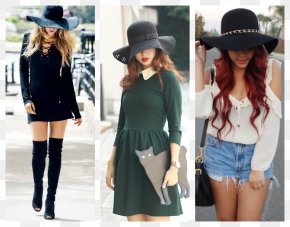 Boot - Fedora Over-the-knee Boot Dress Knee-high Boot PNG